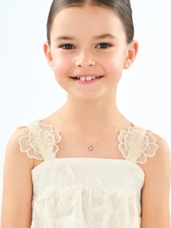 Złote kolczyki z emalią - kwiaty