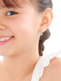 Złote kolczyki z emalią - misie koala