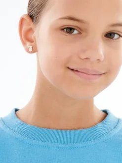 Złote kolczyki z emalią - misie koala