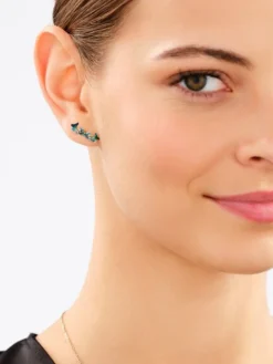 Złote kolczyki z emalią - motyle