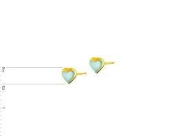 Złote kolczyki z emalią - serca