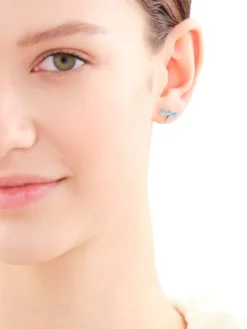 Złote kolczyki z emalią - ważki