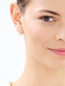 Złote kolczyki z emalią - węże