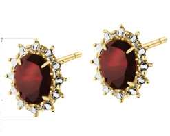 Złote kolczyki z korundami syntetycznymi