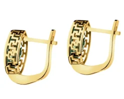 Złote kolczyki z korundami syntetycznymi