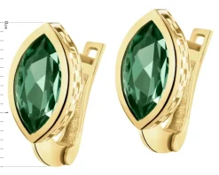 Złote kolczyki z korundami syntetycznymi