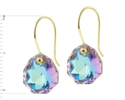 Złote kolczyki z kryształami syntetycznymi