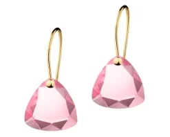 Złote kolczyki z kryształami syntetycznymi