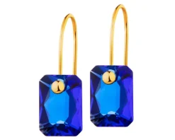 Złote kolczyki z kryształami syntetycznymi