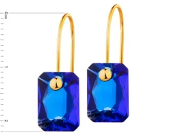 Złote kolczyki z kryształami syntetycznymi