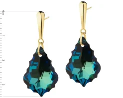 Złote kolczyki z kryształami syntetycznymi