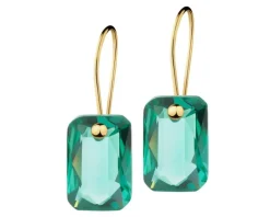 Złote kolczyki z kryształami syntetycznymi