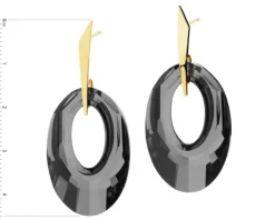 Złote kolczyki z kryształami syntetycznymi