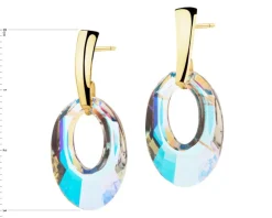 Złote kolczyki z kryształami syntetycznymi