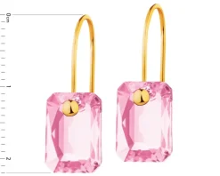 Złote kolczyki z kryształami syntetycznymi