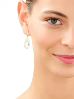 Złote kolczyki z kryształami syntetycznymi