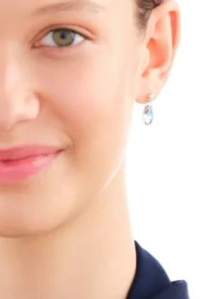 Złote kolczyki z kryształami syntetycznymi