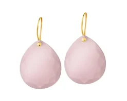 Złote kolczyki z kwarcami