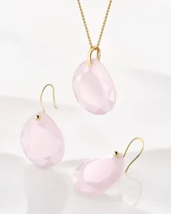 Złote kolczyki z kwarcami