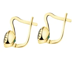 Złote kolczyki z kwarcami syntetycznymi