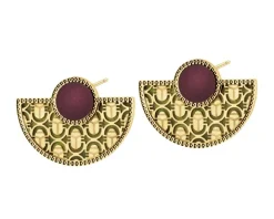 Złote kolczyki z masą perłową - skarabeusze