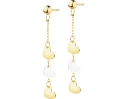 Złote kolczyki z masą perłową - serca