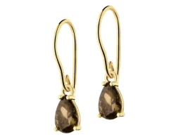 Złote kolczyki z oliwinami syntetycznymi