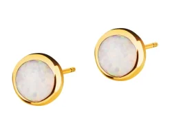 Złote kolczyki z opalitami