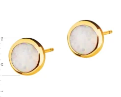 Złote kolczyki z opalitami