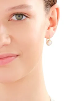 Złote kolczyki z opalitami i cyrkoniami