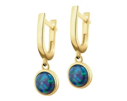 Złote kolczyki z opalitami