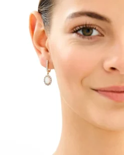 Złote kolczyki z opalitami i cyrkoniami