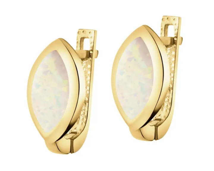 Złote kolczyki z opalitami