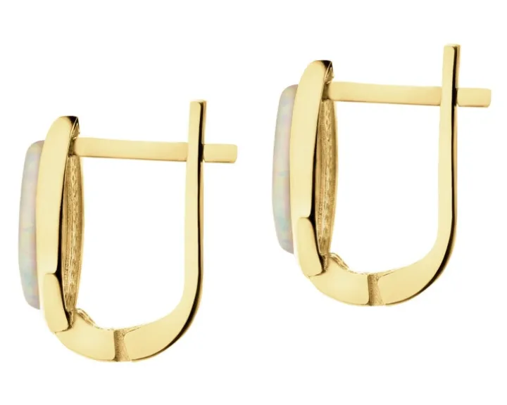 Złote kolczyki z opalitami