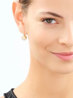 Złote kolczyki z perłą - gwiazdy