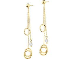 Złote kolczyki z perłami