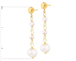 Złote kolczyki z perłami