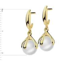 Złote kolczyki z perłami