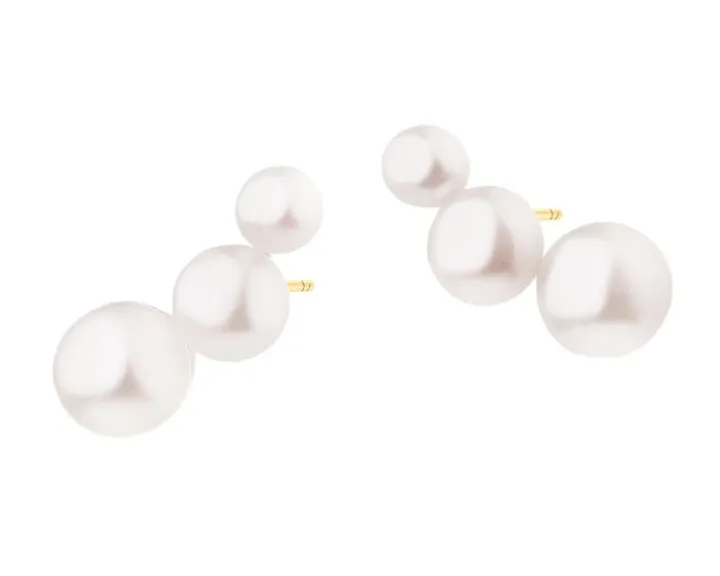 Złote kolczyki z perłami