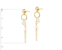 Złote kolczyki z perłami - kulki