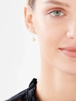 Złote kolczyki z perłami - kulki