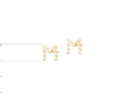 Złote kolczyki z perłami - litery M