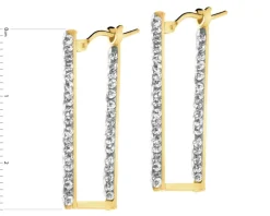 Złote kolczyki ze szkłem szlifowanym