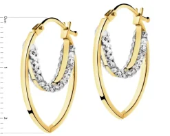 Złote kolczyki ze szkłem szlifowanym