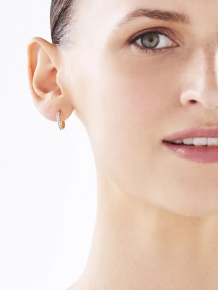 Złote kolczyki ze szkłem szlifowanym