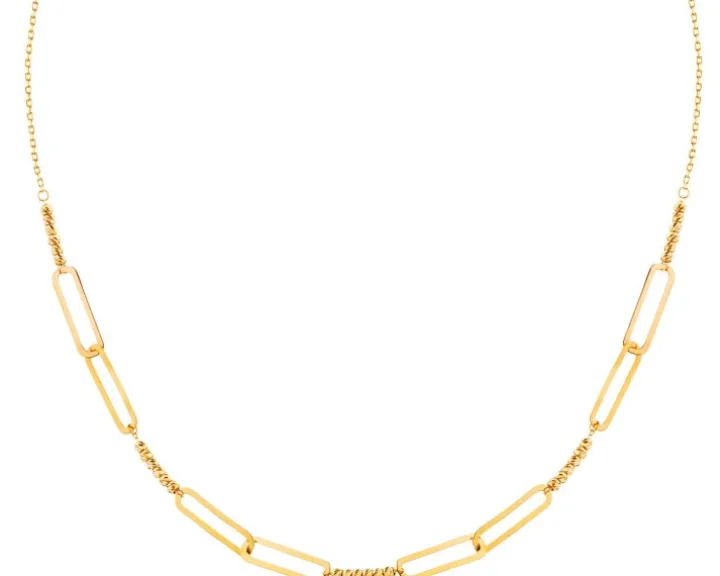 Złoty naszyjnik - ankier, paper clip