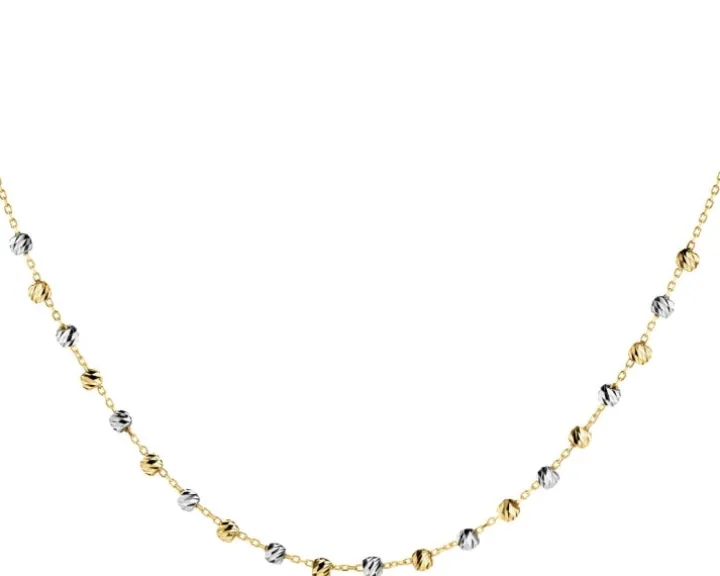 Złoty naszyjnik - ankier z kulkami