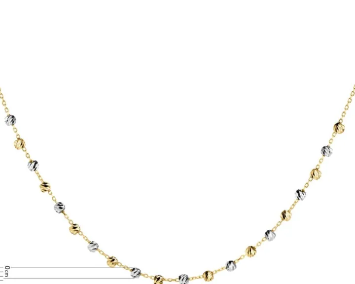 Złoty naszyjnik - ankier z kulkami