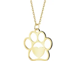 Złoty naszyjnik - łapka, serce