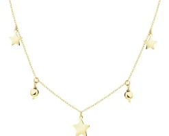 Złoty naszyjnik - gwiazdy, kulki